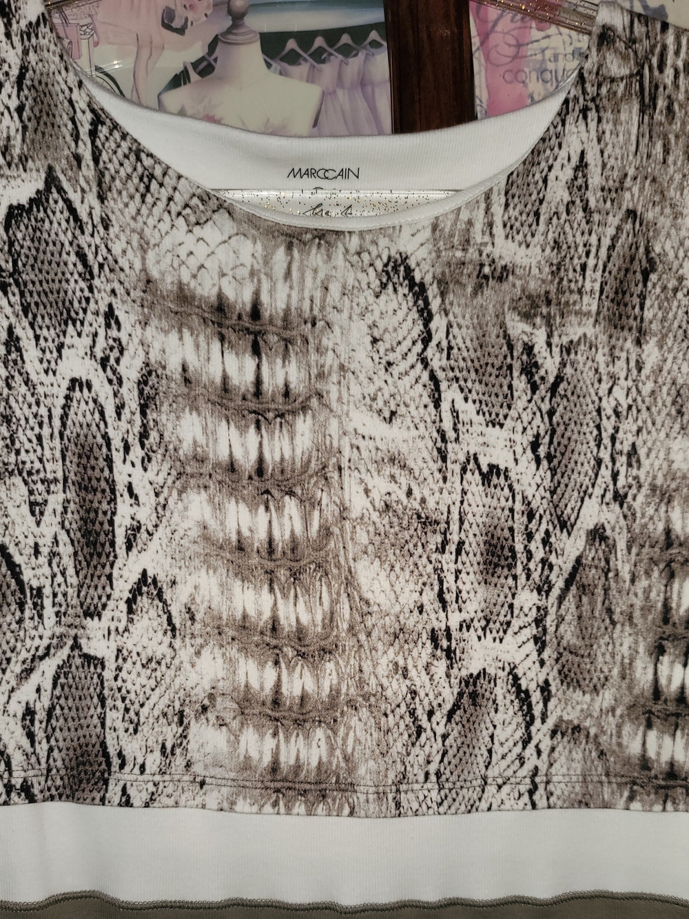 Marc Cain Neutral Snake-Print Maxi Dress